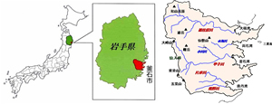 図１　岩手県釜石市の位置