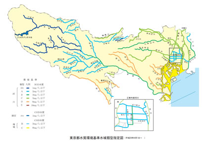 東京都水質環境基準水域類型指定図（平成29年4月1日～）