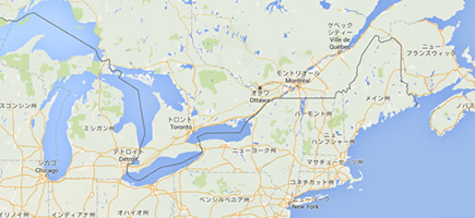 カナダ、ケベック州のヴァレンヌ市（地図：Google mapから）