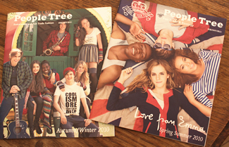 “School of Fair Trade”キャンペーンのきっかけになった、女優のエマ・ワトソンとの特別コラボで作り上げた若者向けコレクション「People Tree, Love from Emma」のカタログの表紙。